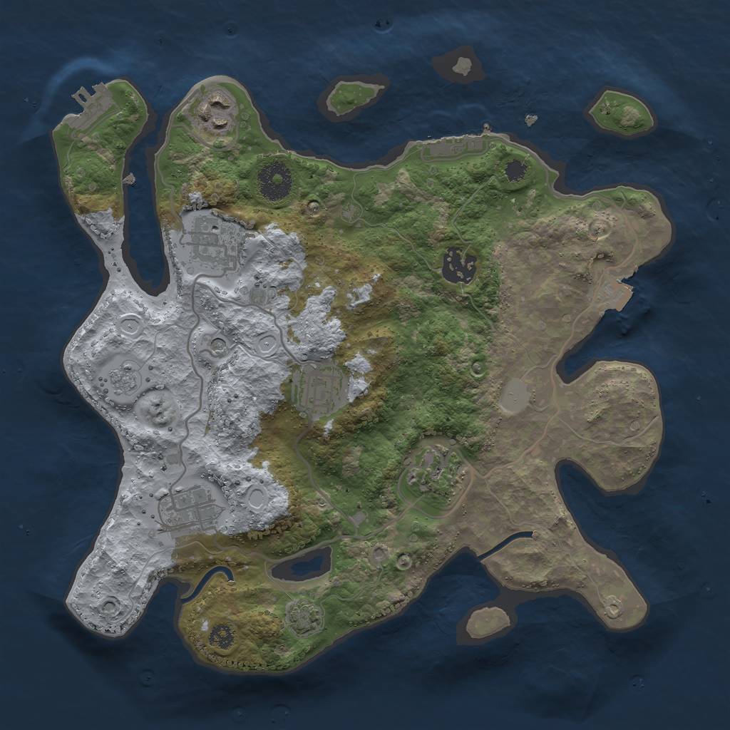 Rust Map: Procedural Map, Size: 3000, Seed: 118196638, 14 Monuments