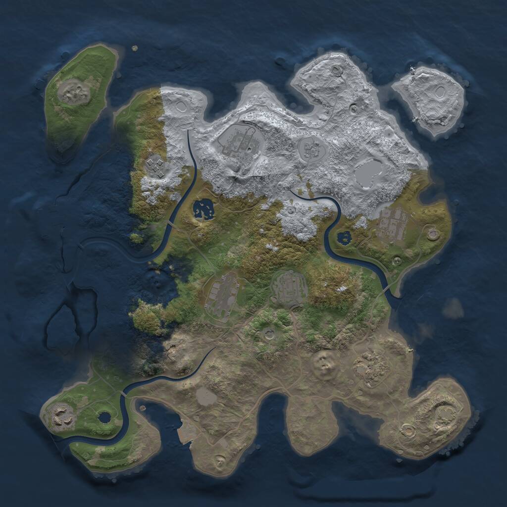 Rust Map: Procedural Map, Size: 3483, Seed: 12311726, 13 Monuments