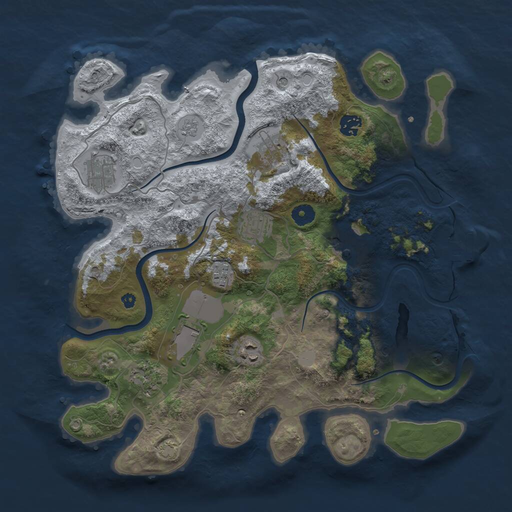 Rust Map: Procedural Map, Size: 3500, Seed: 1815764017, 14 Monuments
