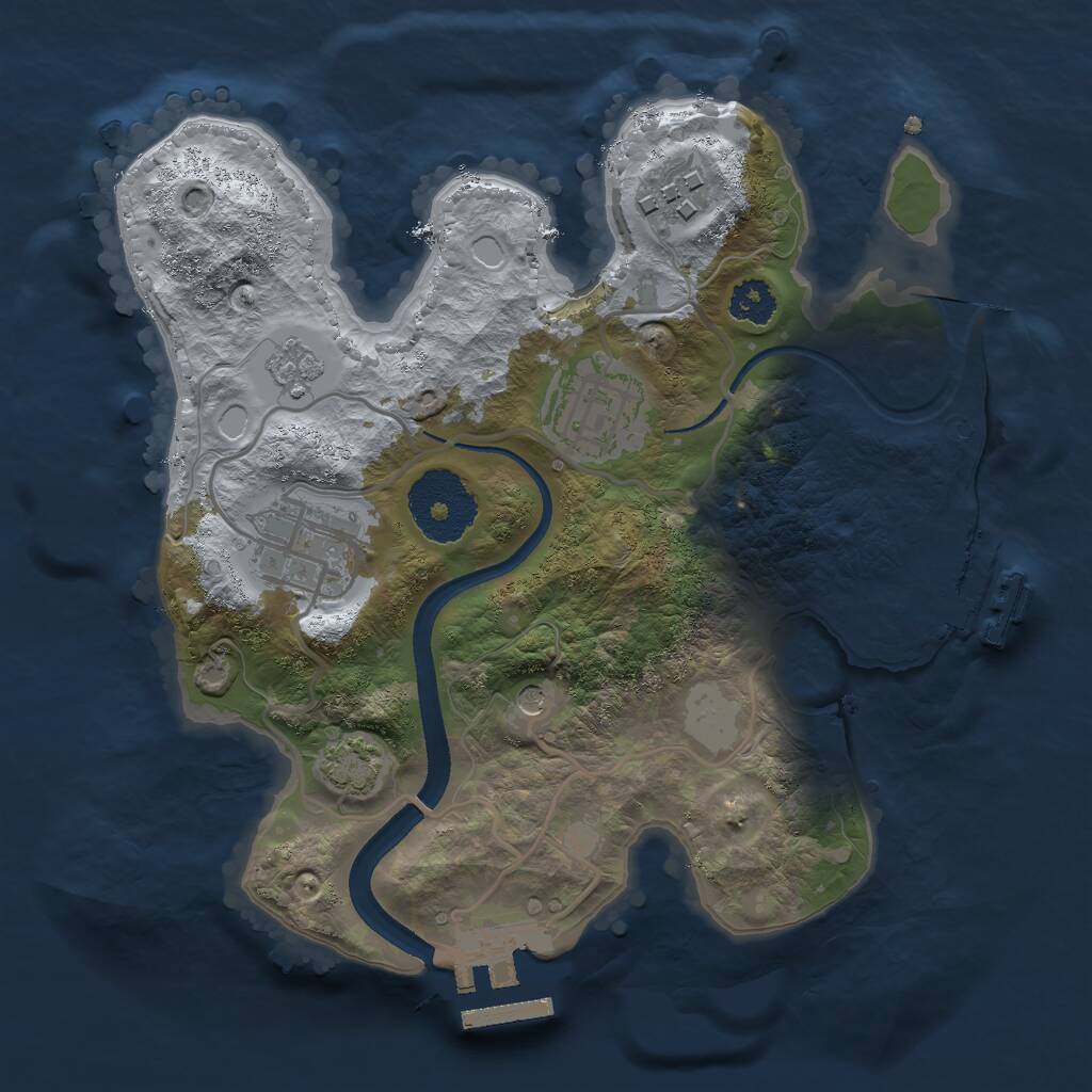 Rust Map: Procedural Map, Size: 2400, Seed: 246580895, 9 Monuments