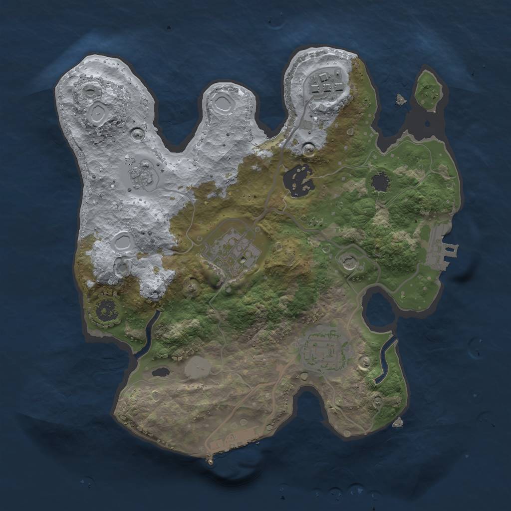 Rust Map: Procedural Map, Size: 2400, Seed: 246580895, 13 Monuments