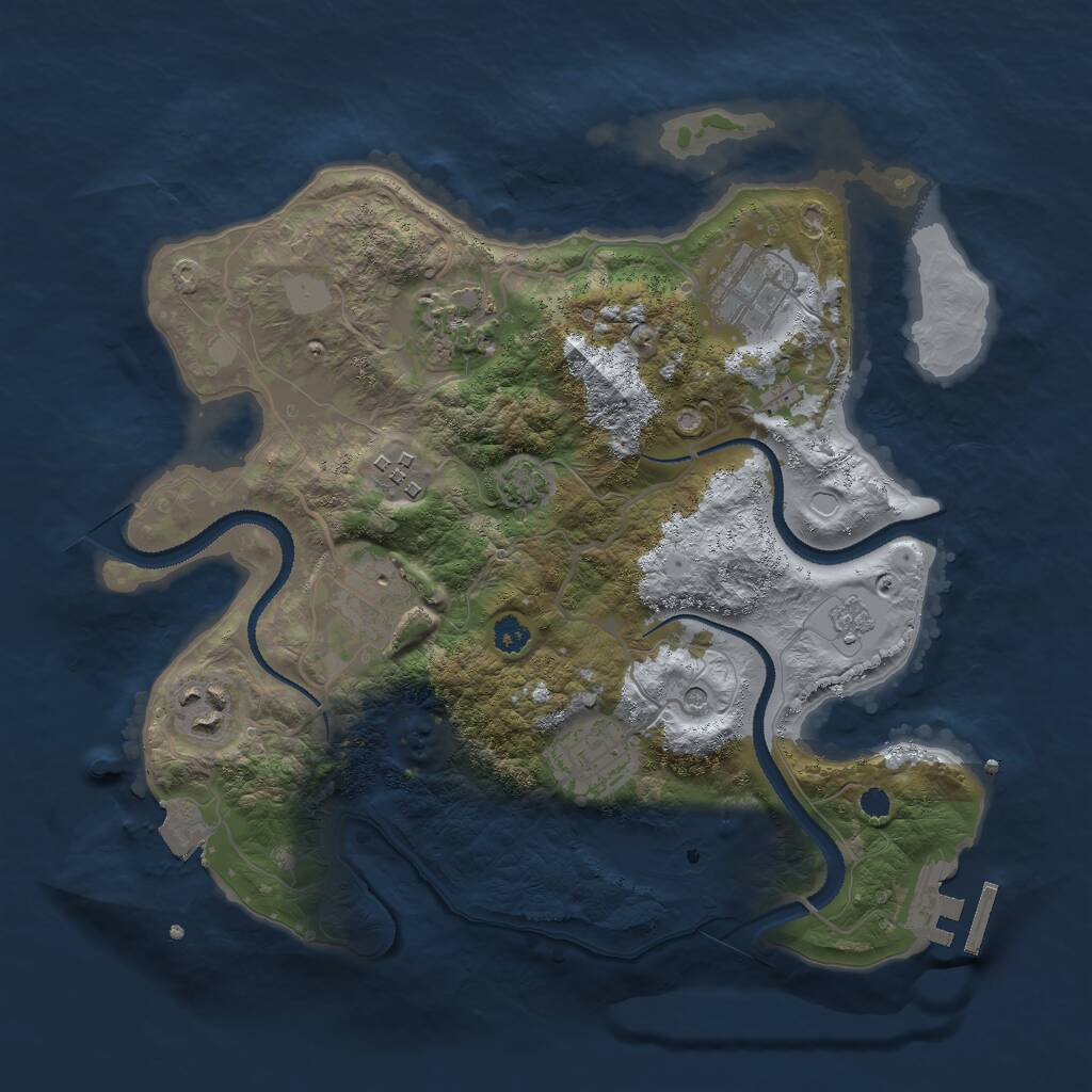 Rust Map: Procedural Map, Size: 3000, Seed: 2001, 11 Monuments