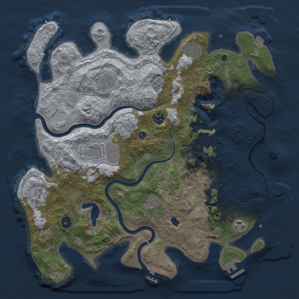 Rust Map: Procedural Map, Size: 4000, Seed: 119347450, 15 Monuments