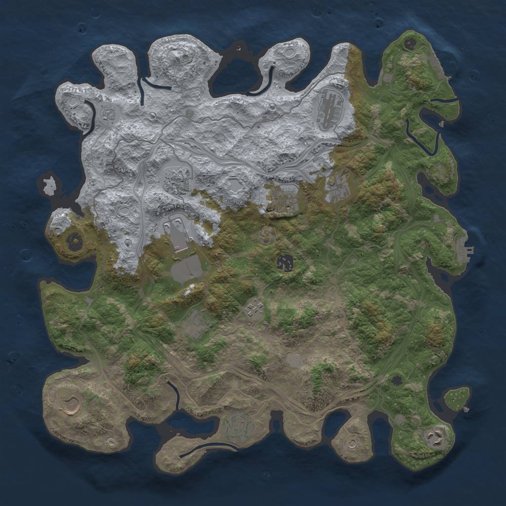 Rust Map: Procedural Map, Size: 4250, Seed: 668366976, 18 Monuments