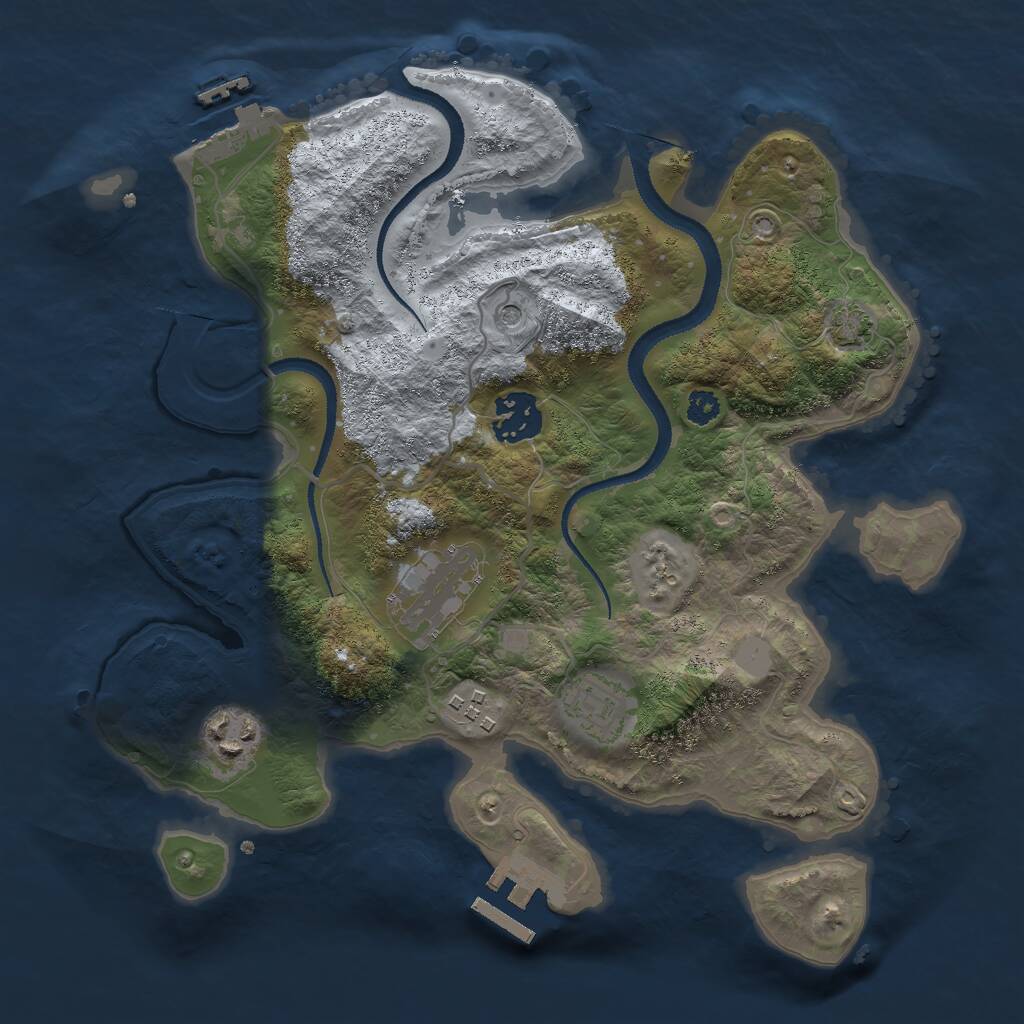 Rust Map: Procedural Map, Size: 3000, Seed: 428320352, 10 Monuments