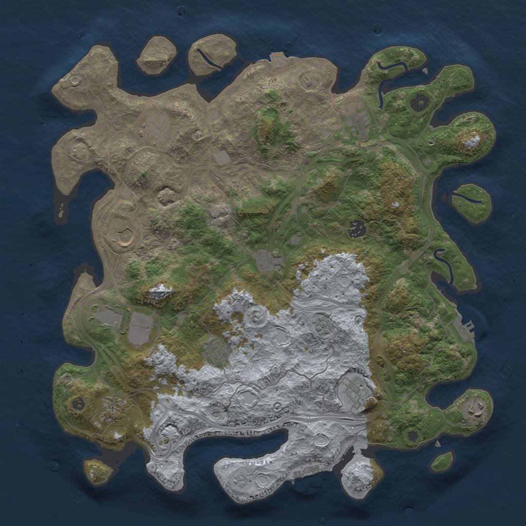 Rust Map: Procedural Map, Size: 4300, Seed: 2147283646, 19 Monuments