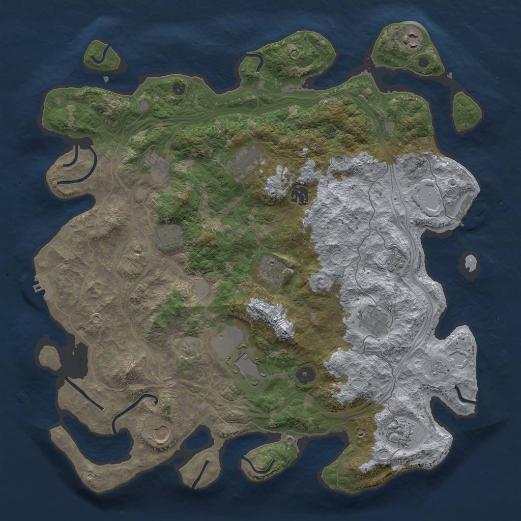 Rust Map: Procedural Map, Size: 4250, Seed: 69954, 18 Monuments