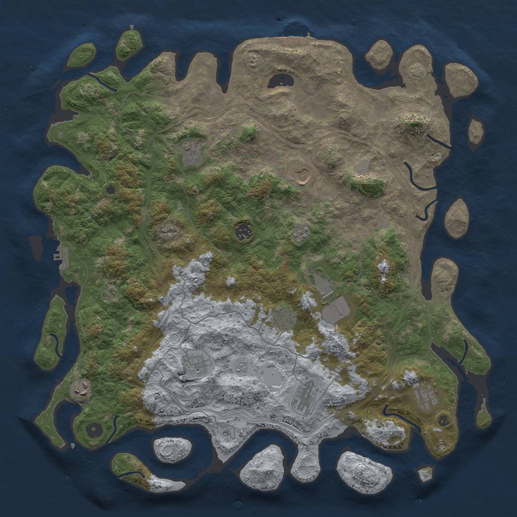 Rust Map: Procedural Map, Size: 4800, Seed: 1538155057, 18 Monuments