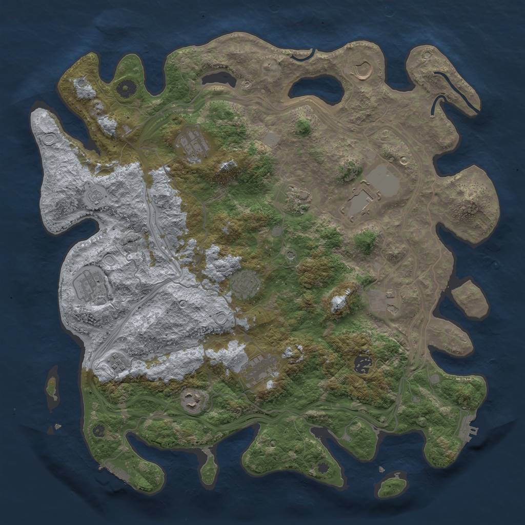 Rust Map: Procedural Map, Size: 4250, Seed: 61661809, 18 Monuments