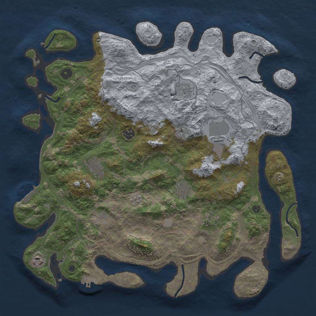 Rust Map: Procedural Map, Size: 4250, Seed: 152909665, 16 Monuments
