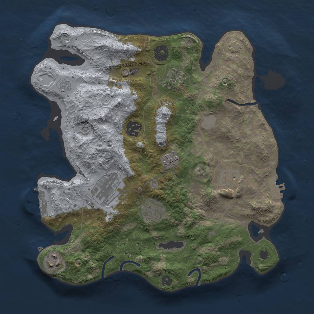 Rust Map: Procedural Map, Size: 3000, Seed: 746525786, 15 Monuments