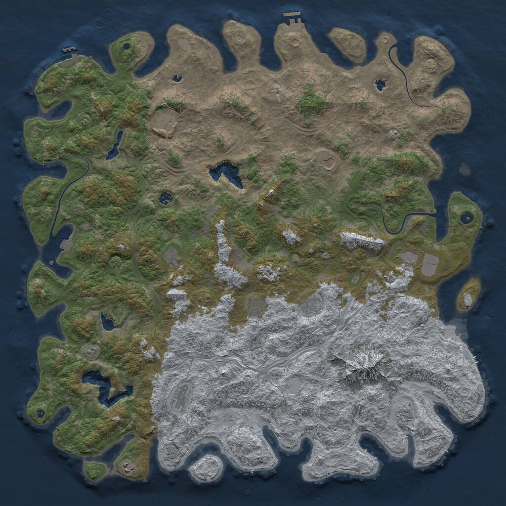 Rust Map: Procedural Map, Size: 6000, Seed: 90997955, 17 Monuments