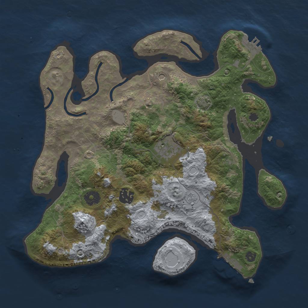 Rust Map: Procedural Map, Size: 3000, Seed: 352350923, 10 Monuments