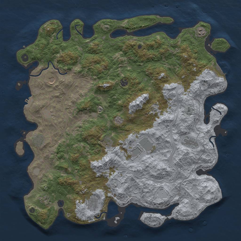 Rust Map: Procedural Map, Size: 4800, Seed: 1896603226, 18 Monuments