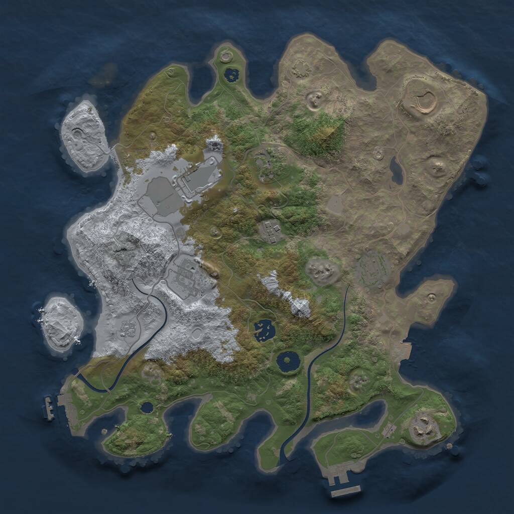 Rust Map: Procedural Map, Size: 3500, Seed: 50995811, 13 Monuments