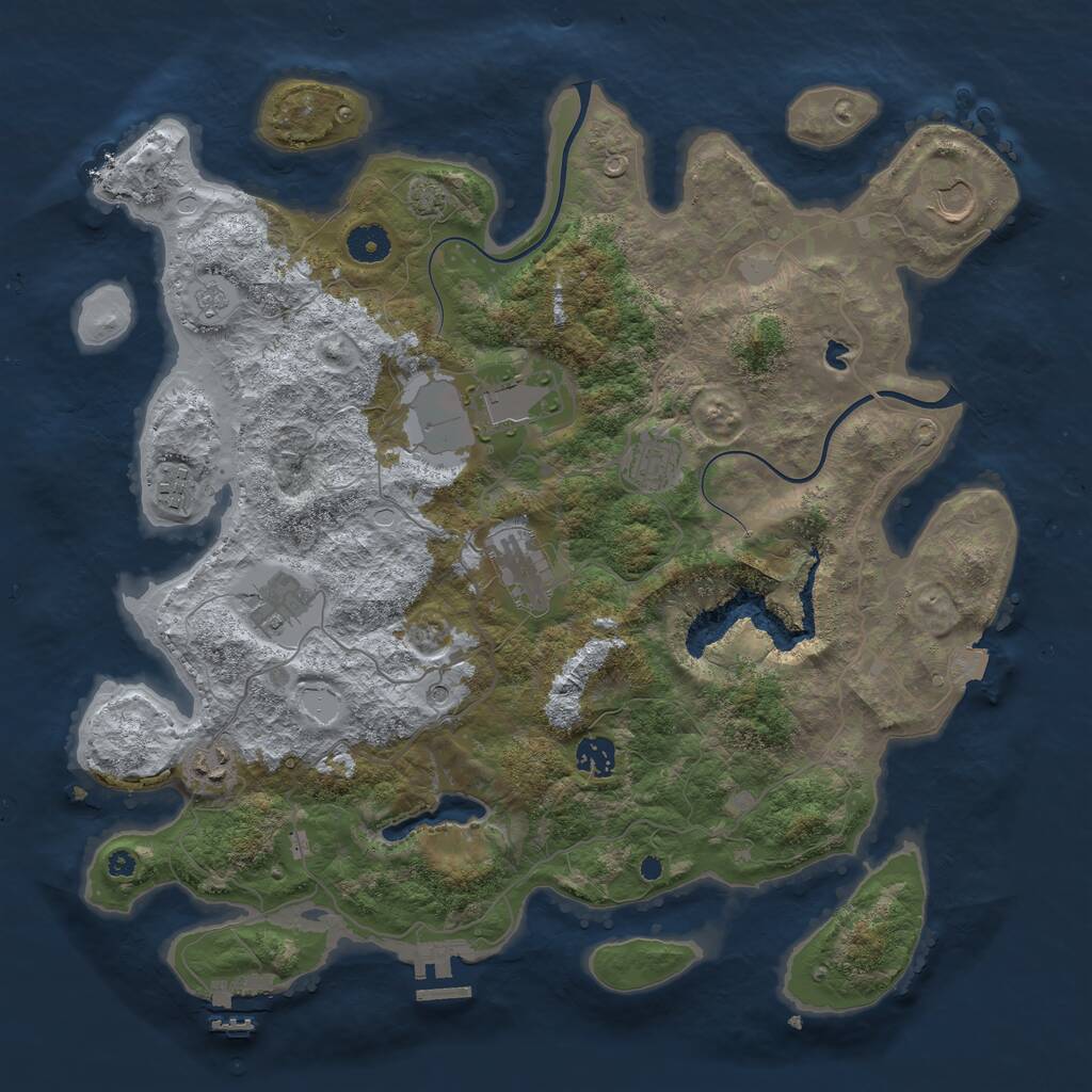 Rust Map: Procedural Map, Size: 4000, Seed: 41190, 14 Monuments