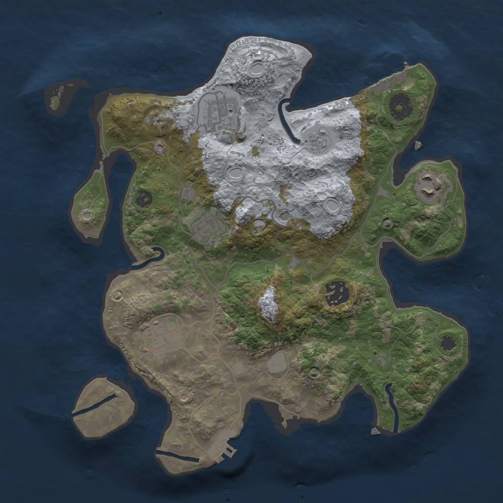 Rust Map: Procedural Map, Size: 3000, Seed: 167225, 12 Monuments