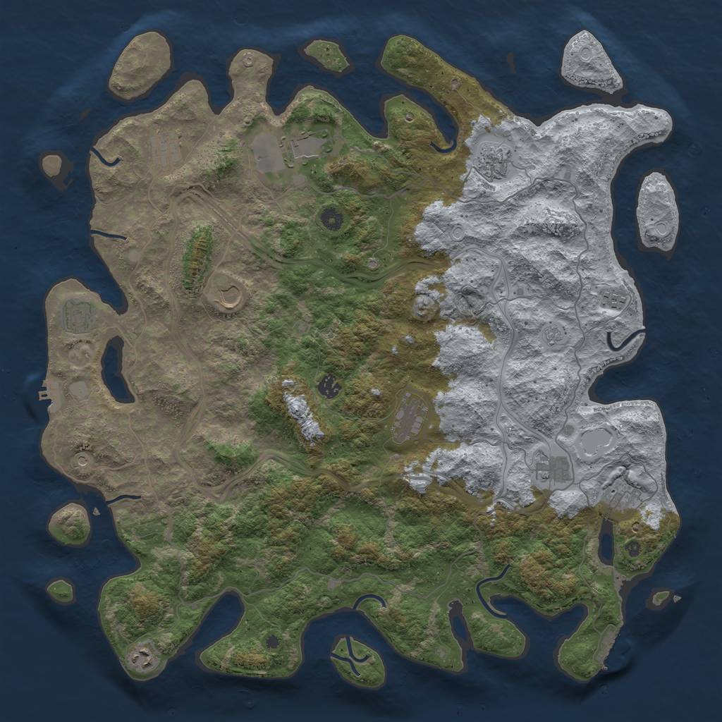 Rust Map: Procedural Map, Size: 4800, Seed: 676712787, 18 Monuments