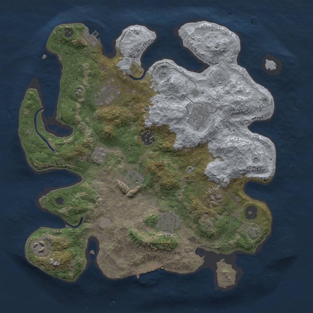 Rust Map: Procedural Map, Size: 3412, Seed: 123126, 16 Monuments
