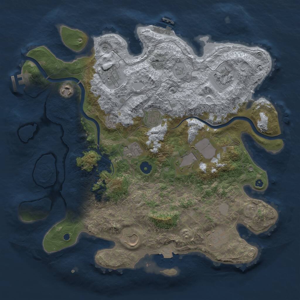 Rust Map: Procedural Map, Size: 3800, Seed: 9175469, 15 Monuments