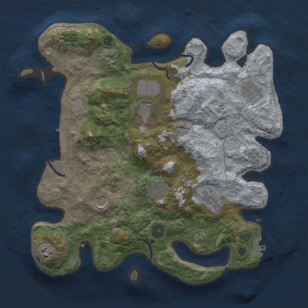 Rust Map: Procedural Map, Size: 3500, Seed: 1538899323, 15 Monuments