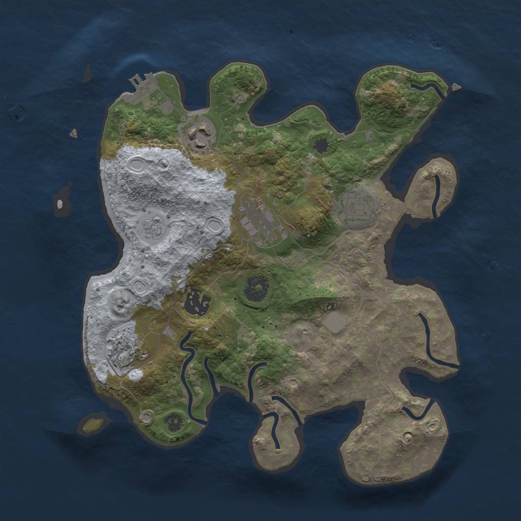 Rust Map: Procedural Map, Size: 3000, Seed: 266595538, 10 Monuments