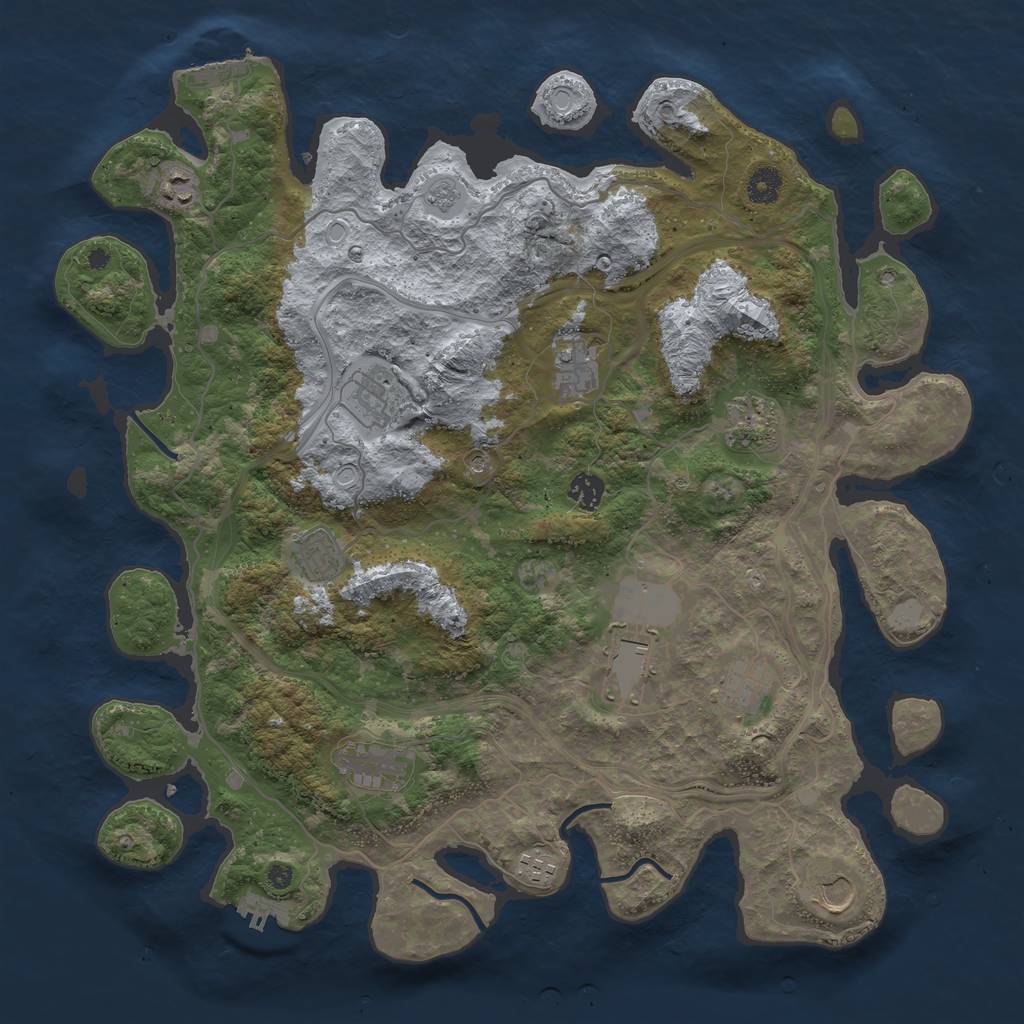 Rust Map: Procedural Map, Size: 4250, Seed: 389199458, 18 Monuments