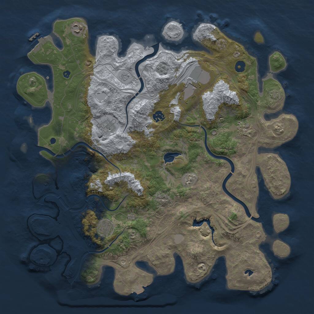 Rust Map: Procedural Map, Size: 4250, Seed: 389199458, 12 Monuments