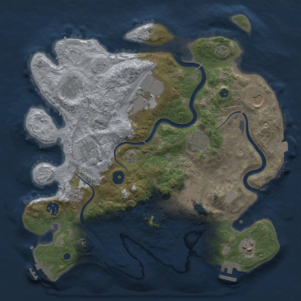 Rust Map: Procedural Map, Size: 3500, Seed: 98458883, 15 Monuments