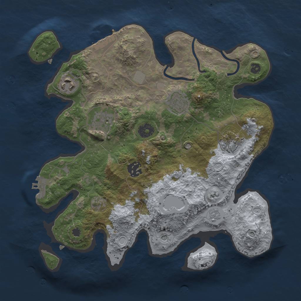 Rust Map: Procedural Map, Size: 3000, Seed: 264606136, 12 Monuments