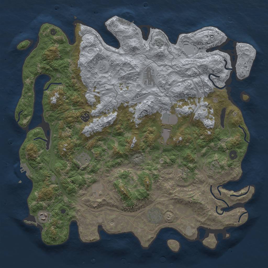 Rust Map: Procedural Map, Size: 4500, Seed: 3006, 16 Monuments