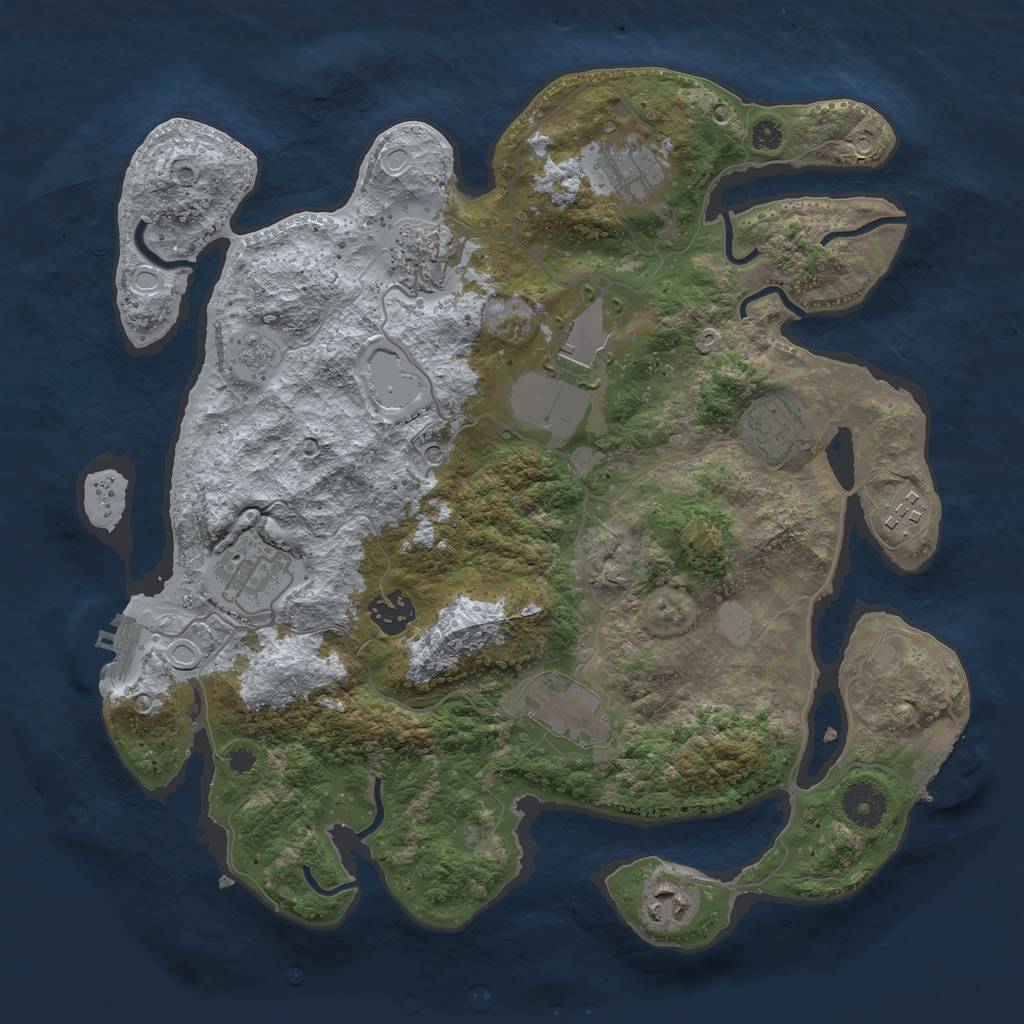 Rust Map: Procedural Map, Size: 3500, Seed: 558475980, 16 Monuments