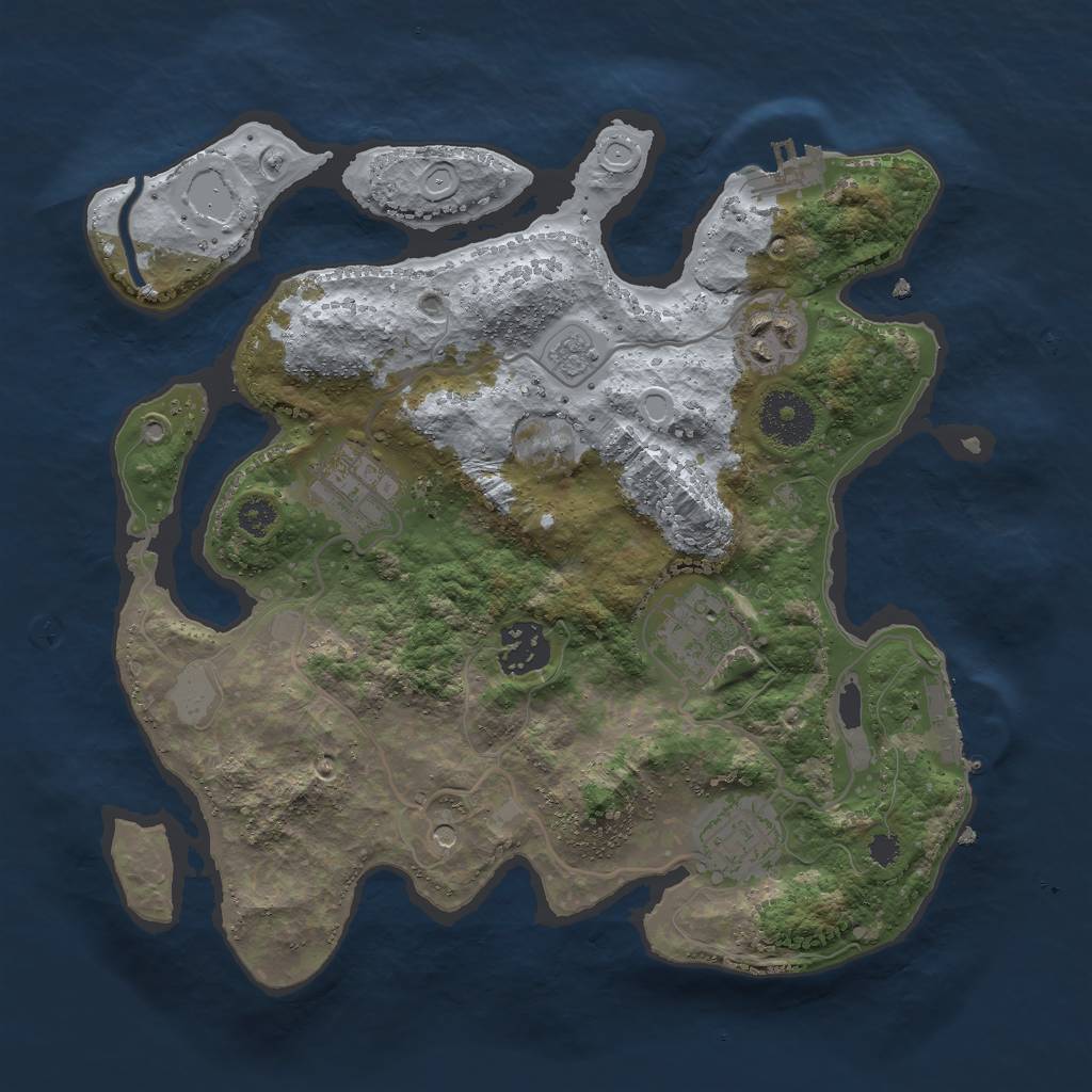 Rust Map: Procedural Map, Size: 3000, Seed: 5560, 12 Monuments