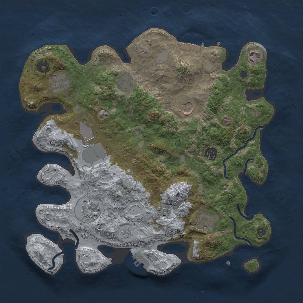 Rust Map: Procedural Map, Size: 3500, Seed: 1592, 15 Monuments