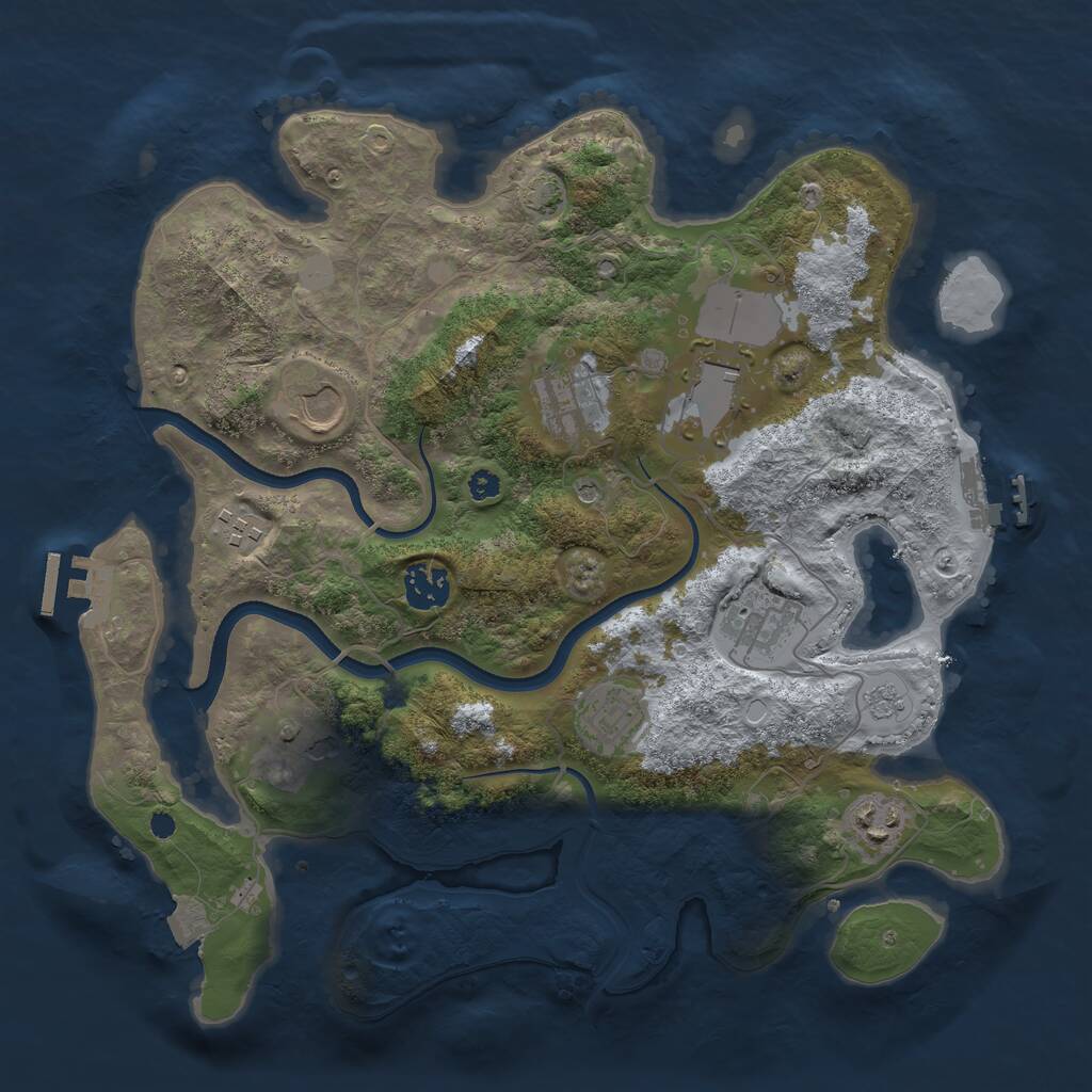 Rust Map: Procedural Map, Size: 3500, Seed: 73883832, 15 Monuments
