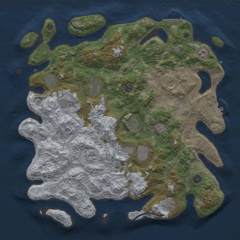 Rust Map: Procedural Map, Size: 4250, Seed: 928073115, 20 Monuments