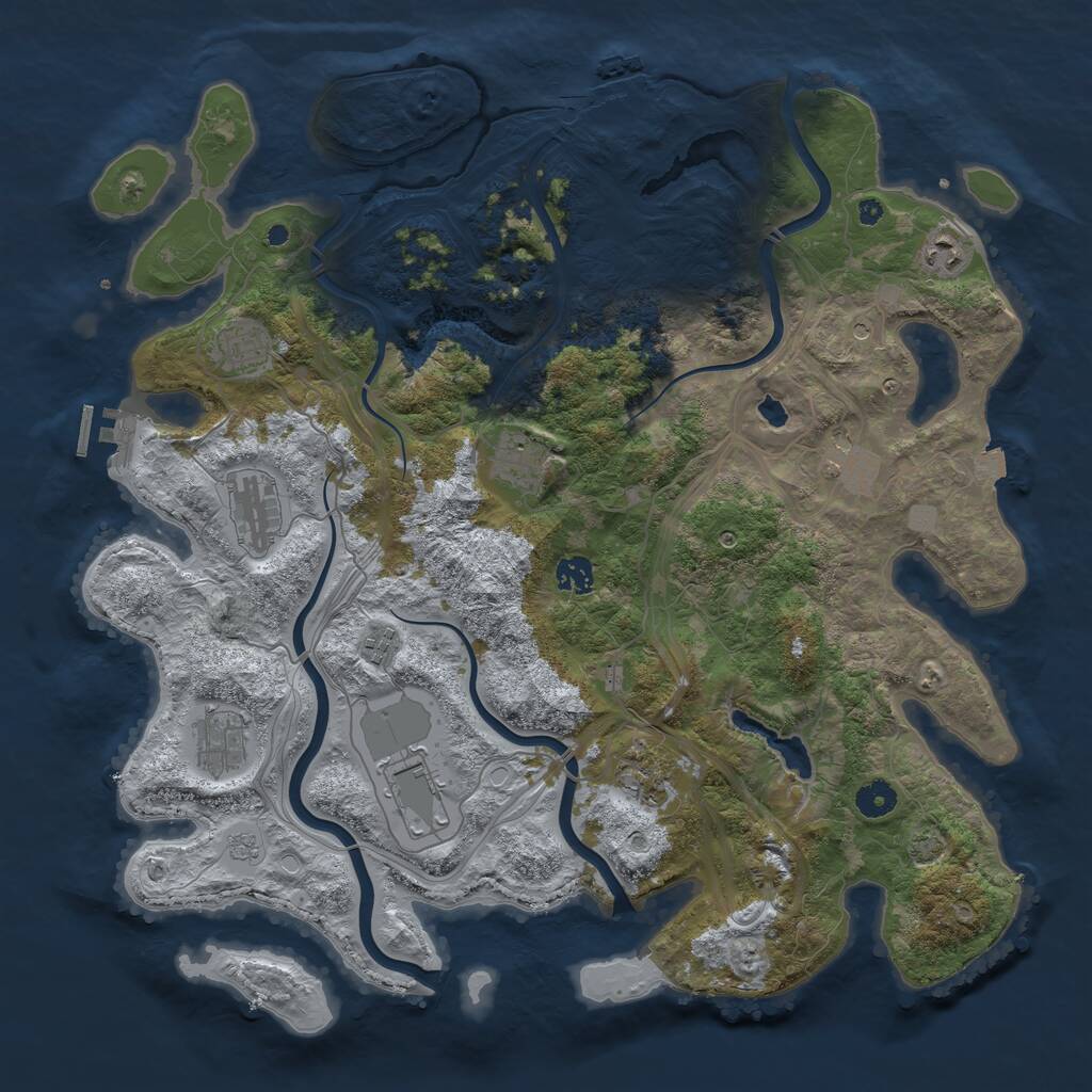 Rust Map: Procedural Map, Size: 4250, Seed: 928073115, 16 Monuments
