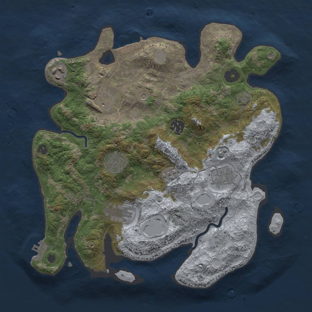 Rust Map: Procedural Map, Size: 3250, Seed: 1668211040, 15 Monuments