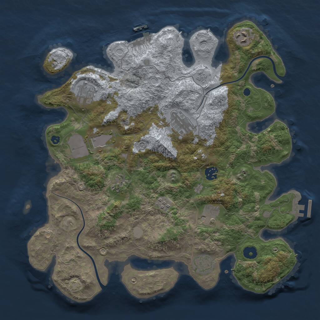 Rust Map: Procedural Map, Size: 3600, Seed: 211196480, 15 Monuments