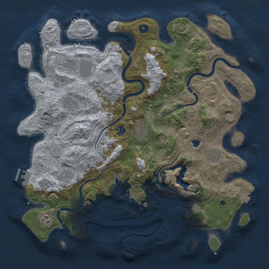 Rust Map: Procedural Map, Size: 4300, Seed: 448862050, 15 Monuments