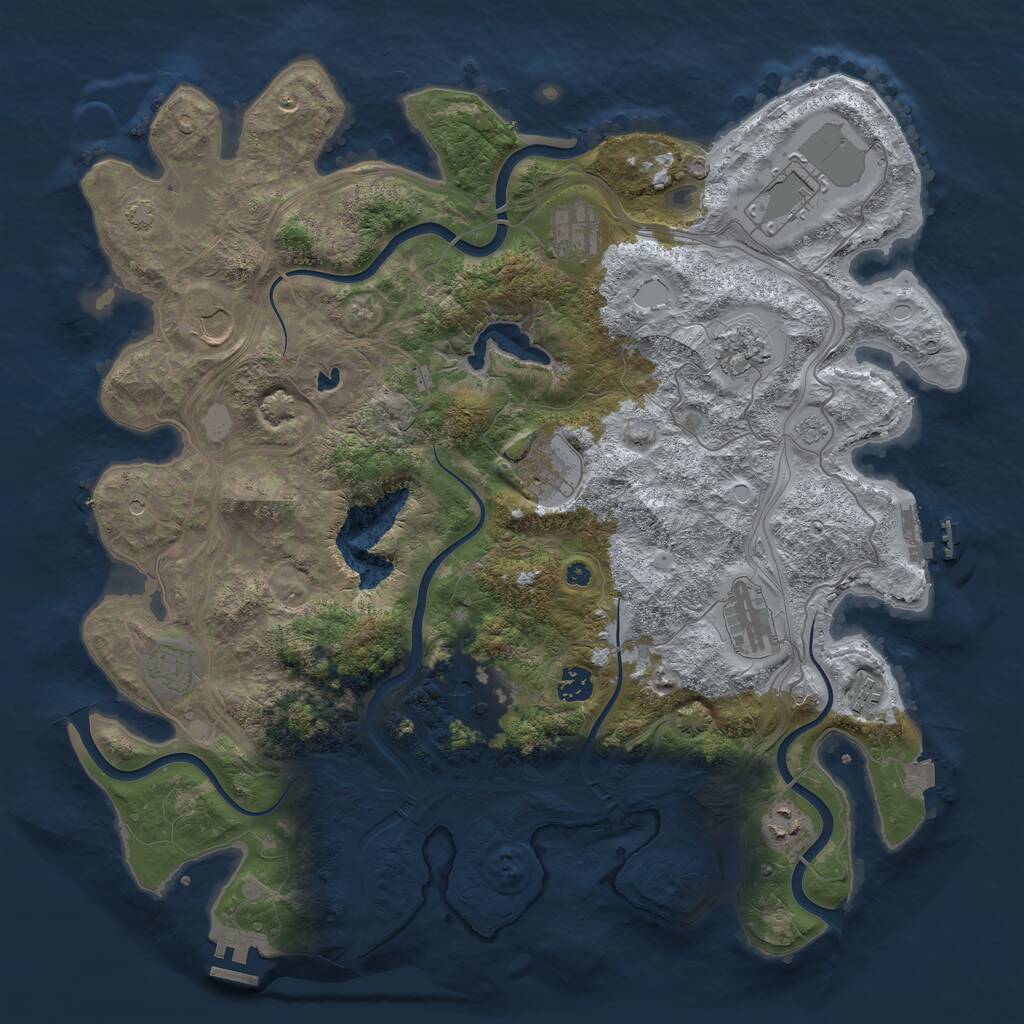 Rust Map: Procedural Map, Size: 4250, Seed: 1159977605, 17 Monuments