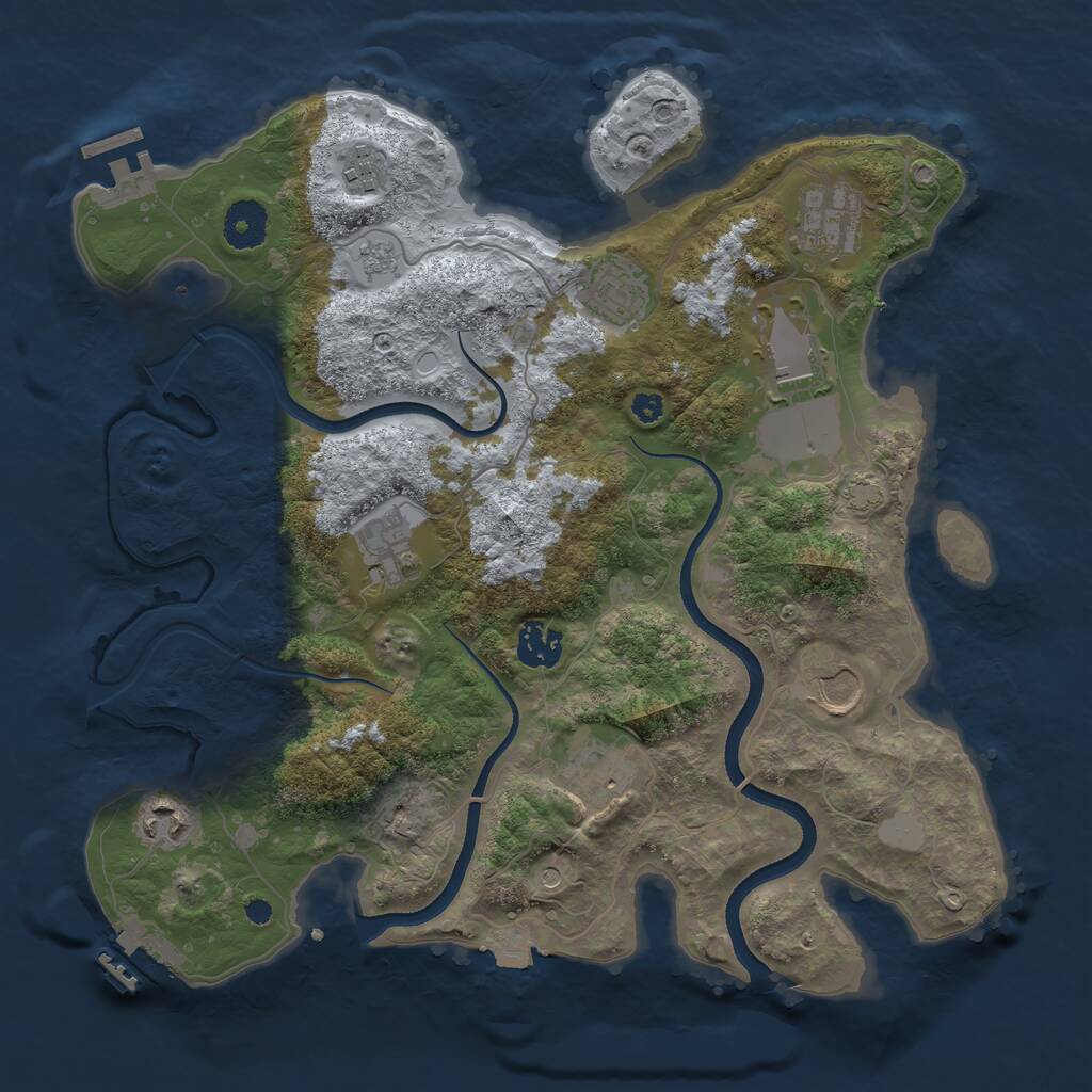 Rust Map: Procedural Map, Size: 3500, Seed: 1217929530, 15 Monuments