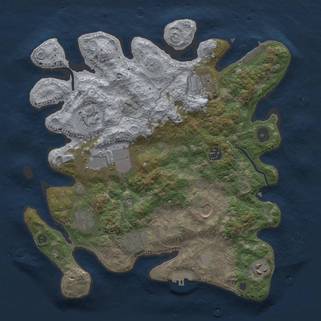 Rust Map: Procedural Map, Size: 3500, Seed: 66036462, 15 Monuments