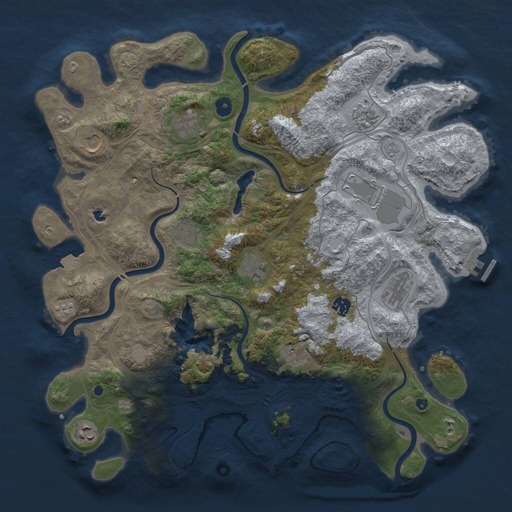 Rust Map: Procedural Map, Size: 4250, Seed: 786581897, 16 Monuments