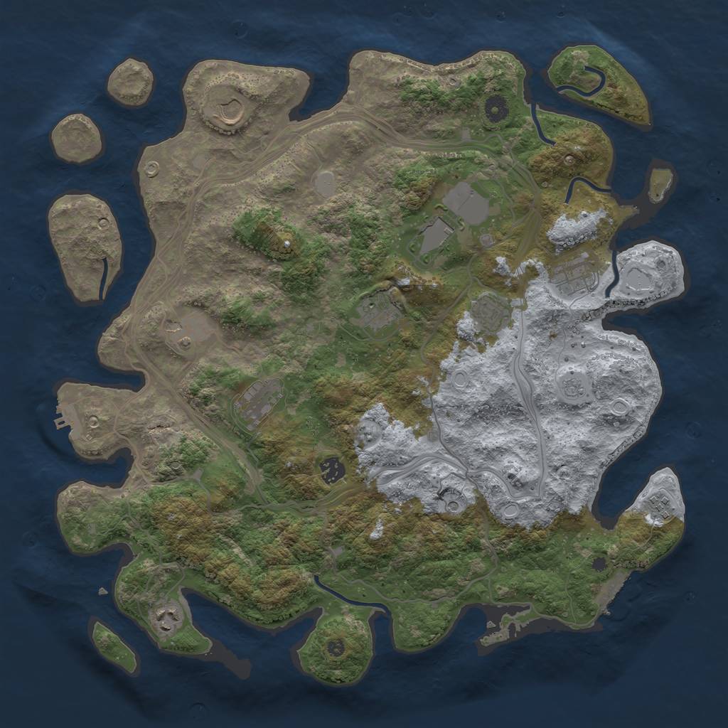 Rust Map: Procedural Map, Size: 4250, Seed: 85697123, 17 Monuments