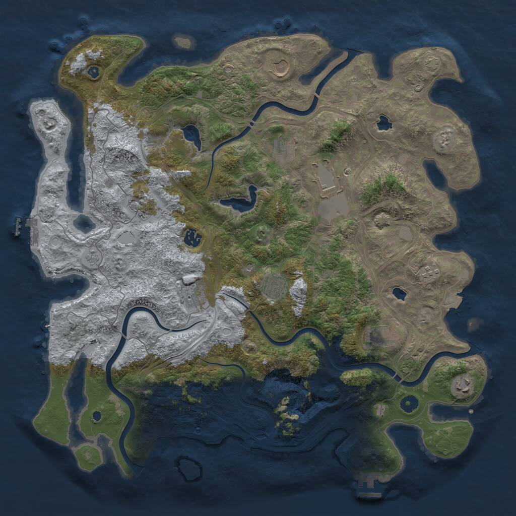 Rust Map: Procedural Map, Size: 4500, Seed: 1716671215, 16 Monuments