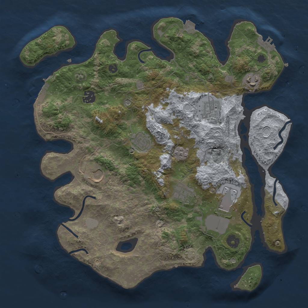 Rust Map: Procedural Map, Size: 3500, Seed: 95262643, 15 Monuments