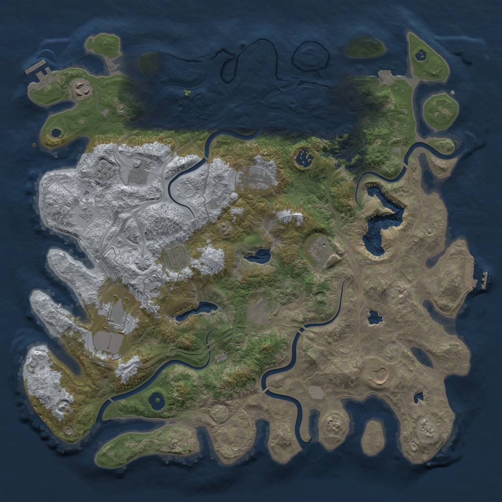 Rust Map: Procedural Map, Size: 4500, Seed: 172424570, 16 Monuments
