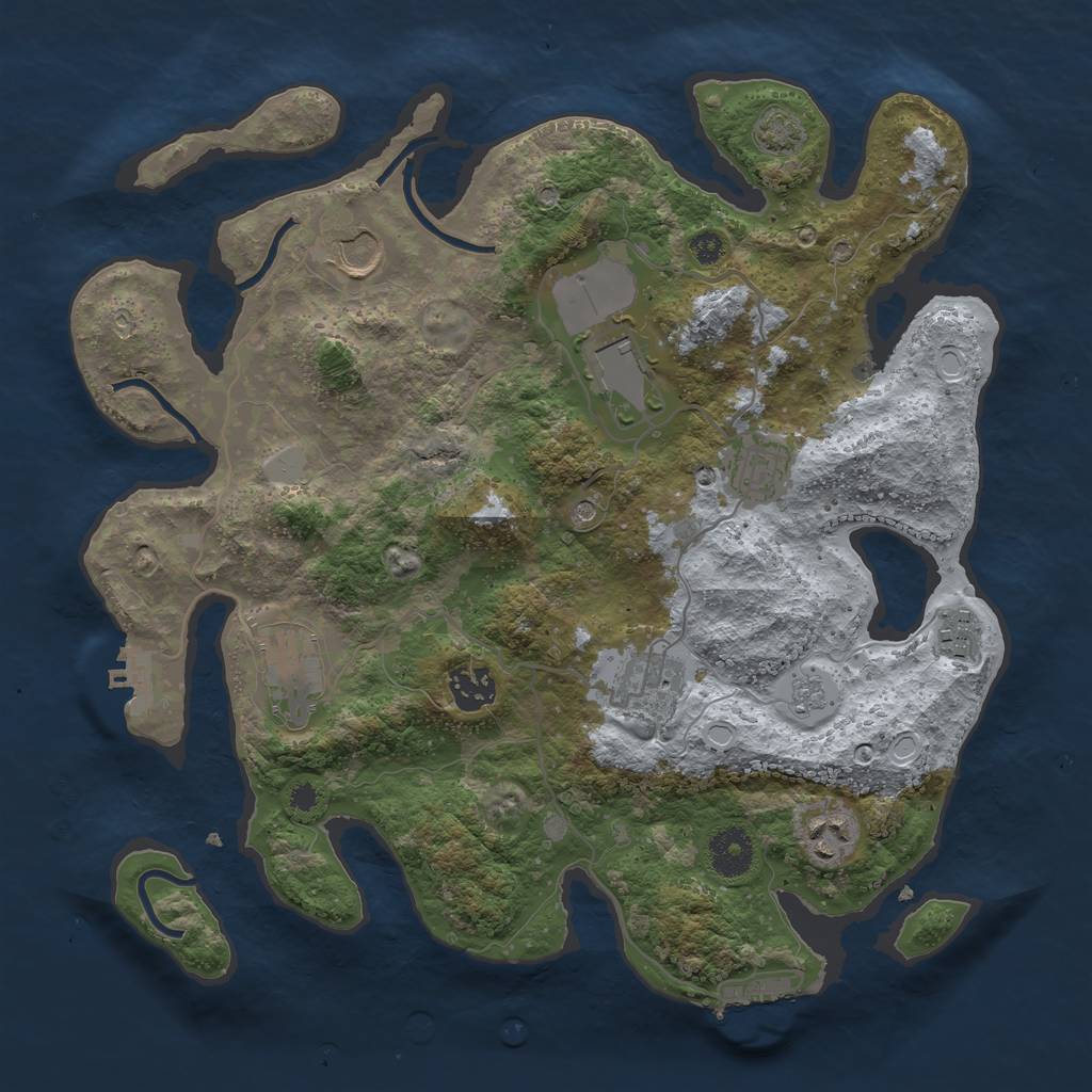 Rust Map: Procedural Map, Size: 3500, Seed: 96151000, 15 Monuments