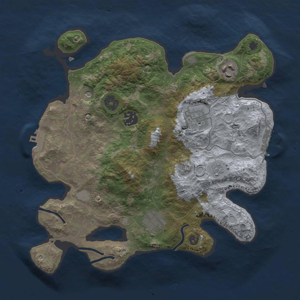 Rust Map: Procedural Map, Size: 3000, Seed: 365165669, 11 Monuments